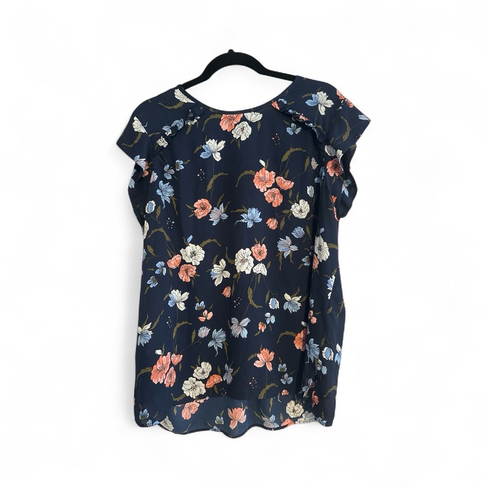 Navy Floral Women's Blouse